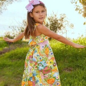 Matilda Jane Far Out Maxi Dress Boho Floral Easter Girls Size 6 years
